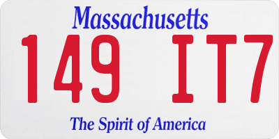 MA license plate 149IT7