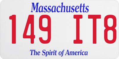 MA license plate 149IT8