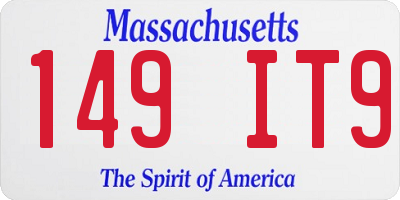 MA license plate 149IT9
