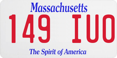 MA license plate 149IU0