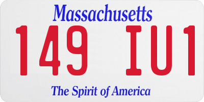 MA license plate 149IU1