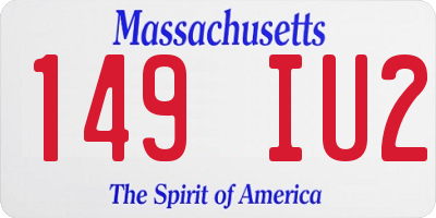 MA license plate 149IU2