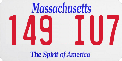 MA license plate 149IU7