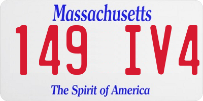 MA license plate 149IV4