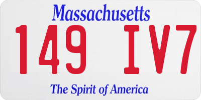 MA license plate 149IV7
