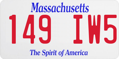 MA license plate 149IW5