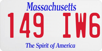 MA license plate 149IW6