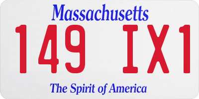 MA license plate 149IX1