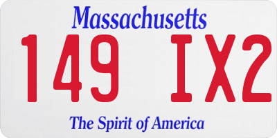 MA license plate 149IX2