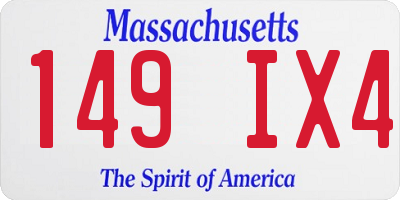 MA license plate 149IX4