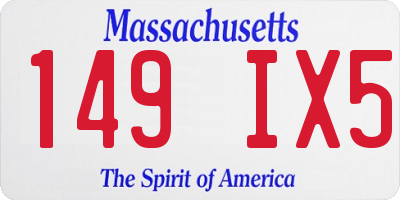 MA license plate 149IX5