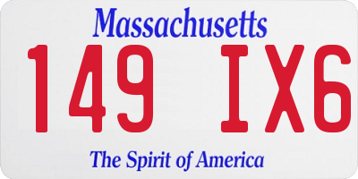 MA license plate 149IX6