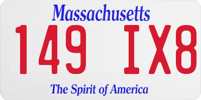 MA license plate 149IX8