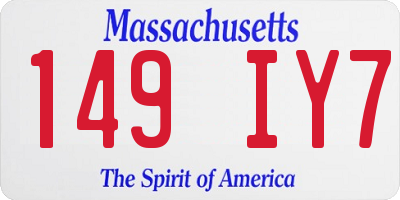 MA license plate 149IY7
