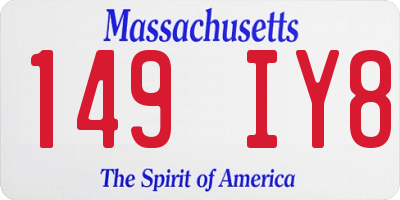 MA license plate 149IY8