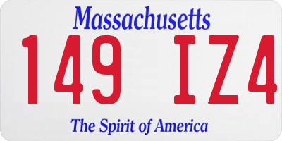 MA license plate 149IZ4