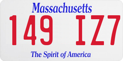 MA license plate 149IZ7