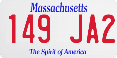 MA license plate 149JA2