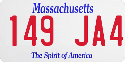 MA license plate 149JA4