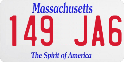 MA license plate 149JA6