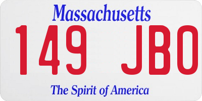 MA license plate 149JB0