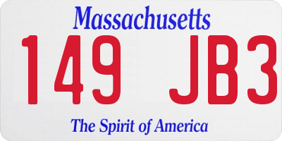 MA license plate 149JB3