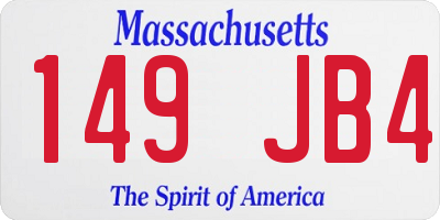 MA license plate 149JB4