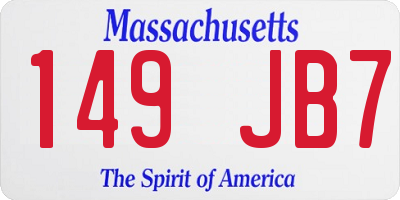 MA license plate 149JB7