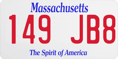 MA license plate 149JB8