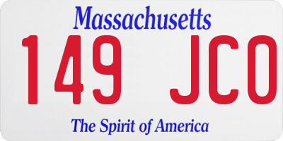 MA license plate 149JC0