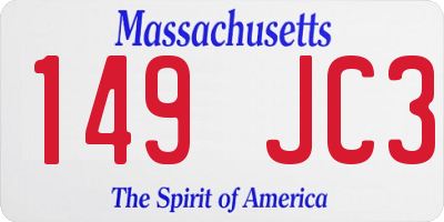 MA license plate 149JC3