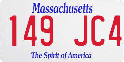 MA license plate 149JC4