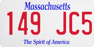 MA license plate 149JC5