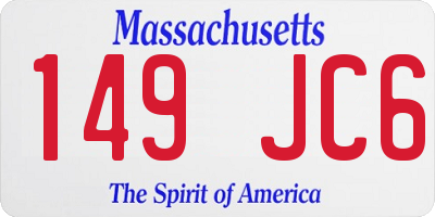 MA license plate 149JC6