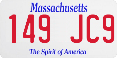 MA license plate 149JC9