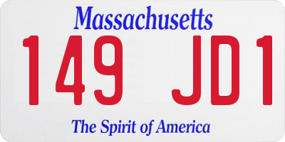 MA license plate 149JD1