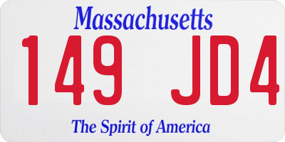 MA license plate 149JD4