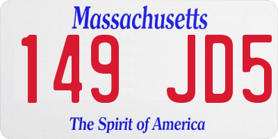 MA license plate 149JD5