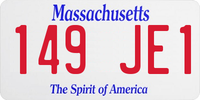 MA license plate 149JE1