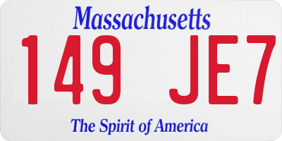 MA license plate 149JE7
