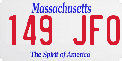 MA license plate 149JF0