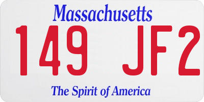 MA license plate 149JF2