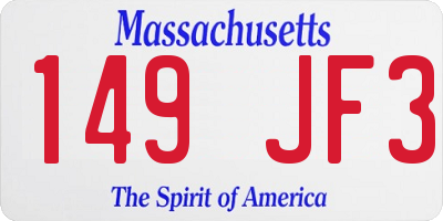 MA license plate 149JF3
