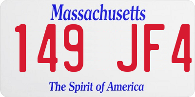 MA license plate 149JF4