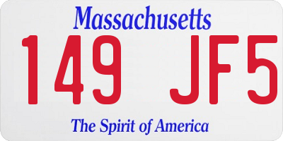 MA license plate 149JF5