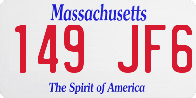 MA license plate 149JF6
