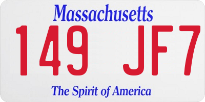 MA license plate 149JF7
