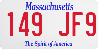 MA license plate 149JF9