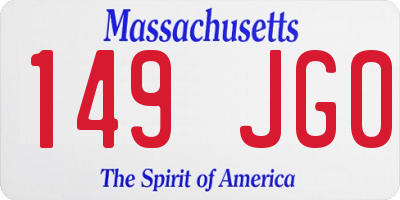 MA license plate 149JG0