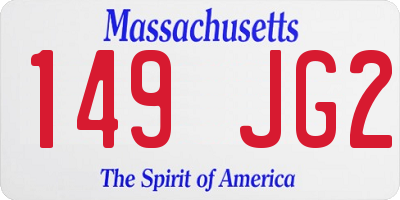 MA license plate 149JG2